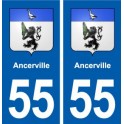 55 Ancerville blason autocollant plaque immatriculation stickers ville