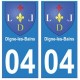04 Digne-les-Bains ville autocollant plaque