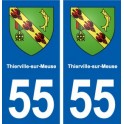 55 Thierville-sur-Meuse blason autocollant plaque immatriculation stickers ville