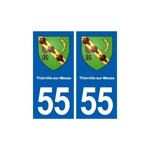 55 Thierville-sur-Meuse blason autocollant plaque immatriculation stickers ville
