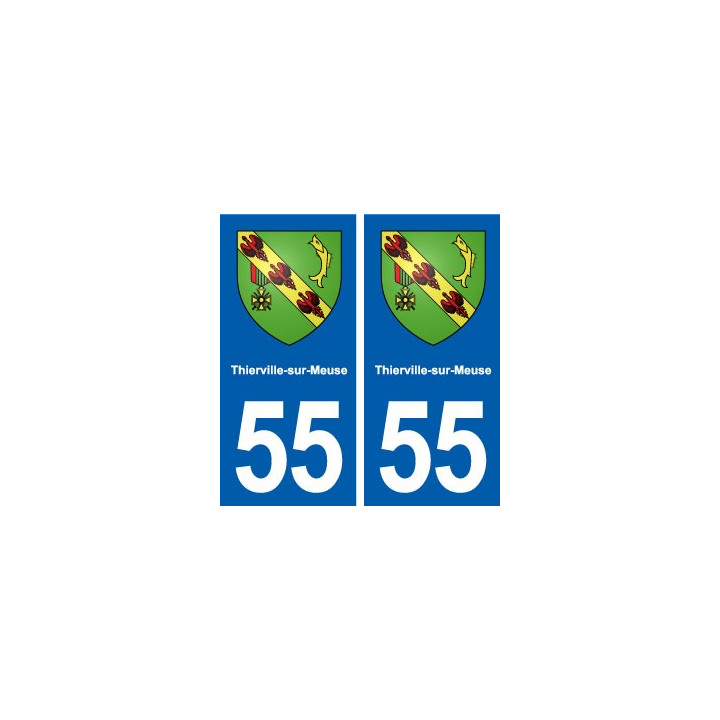 55 Thierville-sur-Meuse blason autocollant plaque immatriculation stickers ville