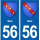 56 Belz blason autocollant plaque immatriculation stickers ville