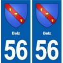 56 Belz blason autocollant plaque immatriculation stickers ville
