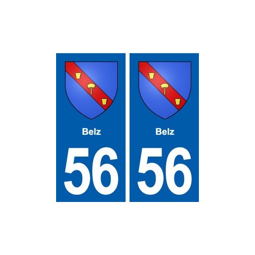 56 Belz blason autocollant plaque immatriculation stickers ville
