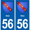 56 Belz blason autocollant plaque immatriculation stickers ville