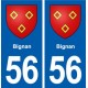 56 Surzur blason autocollant plaque stickers ville