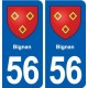 56 Surzur blason autocollant plaque stickers ville