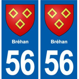 56 Bréhan blason autocollant plaque immatriculation stickers ville