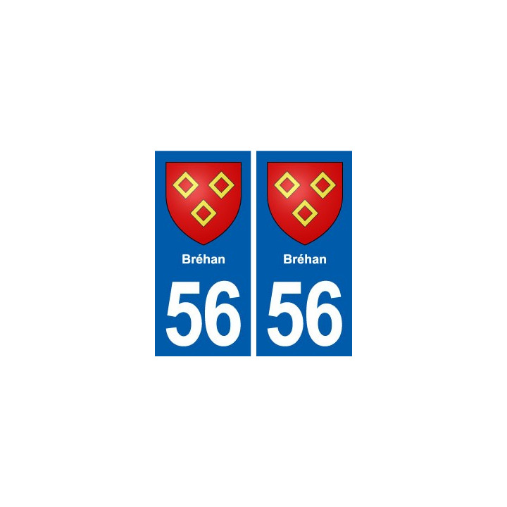 56 Bréhan blason autocollant plaque immatriculation stickers ville