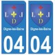 04 Digne-les-Bains ville autocollant plaque