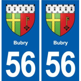 56 Bubry blason autocollant plaque immatriculation stickers ville