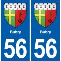 56 Bubry blason autocollant plaque immatriculation stickers ville