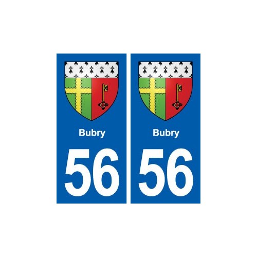 56 Bubry blason autocollant plaque immatriculation stickers ville