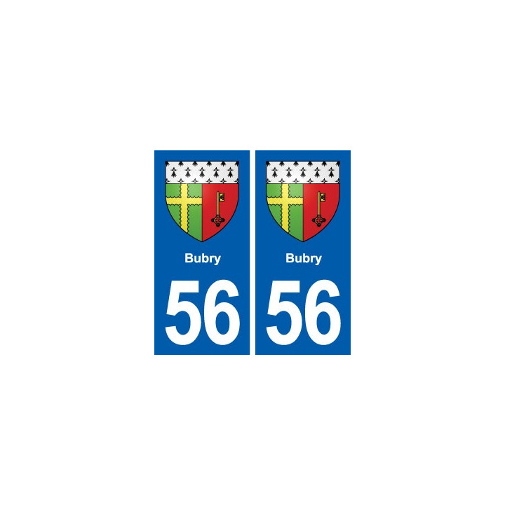56 Bubry blason autocollant plaque immatriculation stickers ville