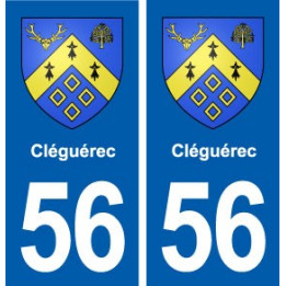 56 Surzur Cléguérec autocollant plaque immatriculation stickers ville