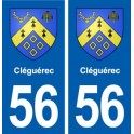 56 Surzur Cléguérec autocollant plaque immatriculation stickers ville