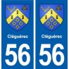 56 Surzur Cléguérec autocollant plaque immatriculation stickers ville
