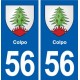 56 Colpo blason autocollant plaque immatriculation stickers ville