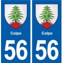 56 Colpo blason autocollant plaque immatriculation stickers ville