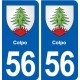 56 Colpo blason autocollant plaque immatriculation stickers ville
