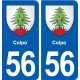 56 Colpo blason autocollant plaque immatriculation stickers ville