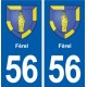 56 Férel blason autocollant plaque immatriculation stickers ville