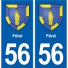 56 Férel blason autocollant plaque immatriculation stickers ville