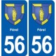 56 Férel blason autocollant plaque immatriculation stickers ville