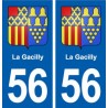 56 Gacilly blason autocollant plaque immatriculation stickers ville
