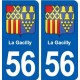56 Gacilly blason autocollant plaque immatriculation stickers ville
