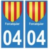 04 Forcalquier ville autocollant plaque