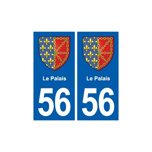 56 Le Palais blason autocollant plaque immatriculation stickers ville