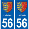 56 Le Palais blason autocollant plaque immatriculation stickers ville