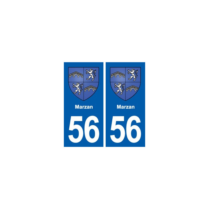 56 Marzan blason autocollant plaque immatriculation stickers ville