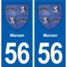 56 Marzan blason autocollant plaque immatriculation stickers ville