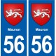 56 Mauron blason autocollant plaque immatriculation stickers ville