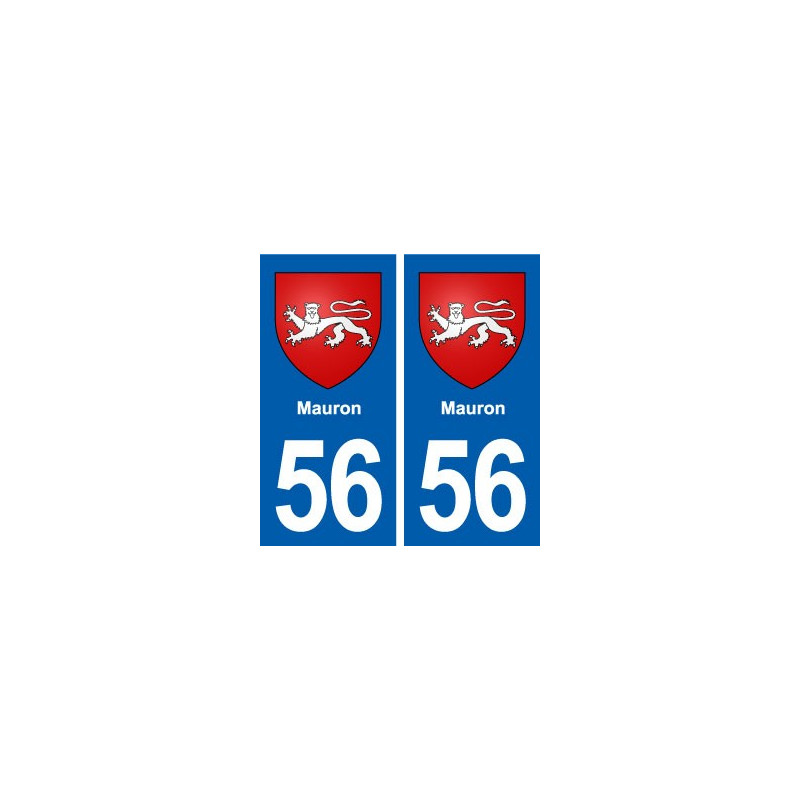 56 Mauron blason autocollant plaque immatriculation stickers ville