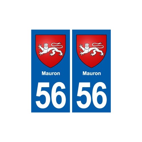 56 Mauron blason autocollant plaque immatriculation stickers ville