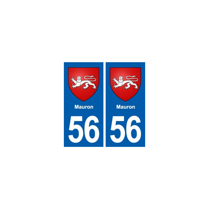 56 Mauron blason autocollant plaque immatriculation stickers ville