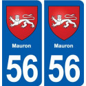 56 Mauron blason autocollant plaque immatriculation stickers ville