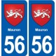 56 Mauron blason autocollant plaque immatriculation stickers ville