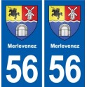 56 Merlevenez blason autocollant plaque immatriculation stickers ville