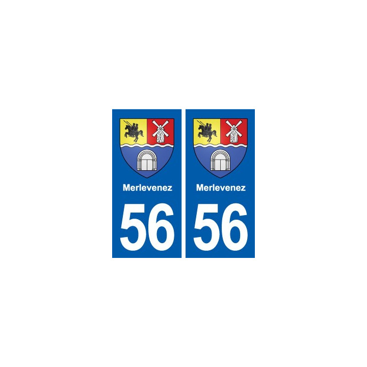 56 Merlevenez blason autocollant plaque immatriculation stickers ville
