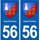 56 Noyal-Pontivy blason autocollant plaque immatriculation stickers ville