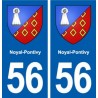 56 Noyal-Pontivy blason autocollant plaque immatriculation stickers ville