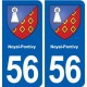 56 Noyal-Pontivy blason autocollant plaque immatriculation stickers ville
