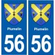56 Plumelin blason autocollant plaque immatriculation stickers ville