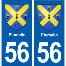 56 Plumelin blason autocollant plaque immatriculation stickers ville