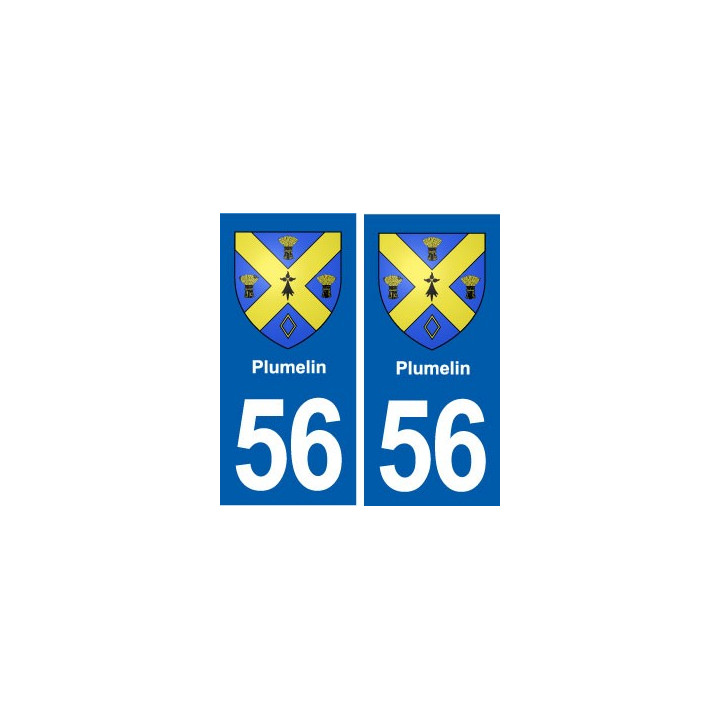 56 Plumelin blason autocollant plaque immatriculation stickers ville