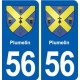 56 Plumelin blason autocollant plaque immatriculation stickers ville